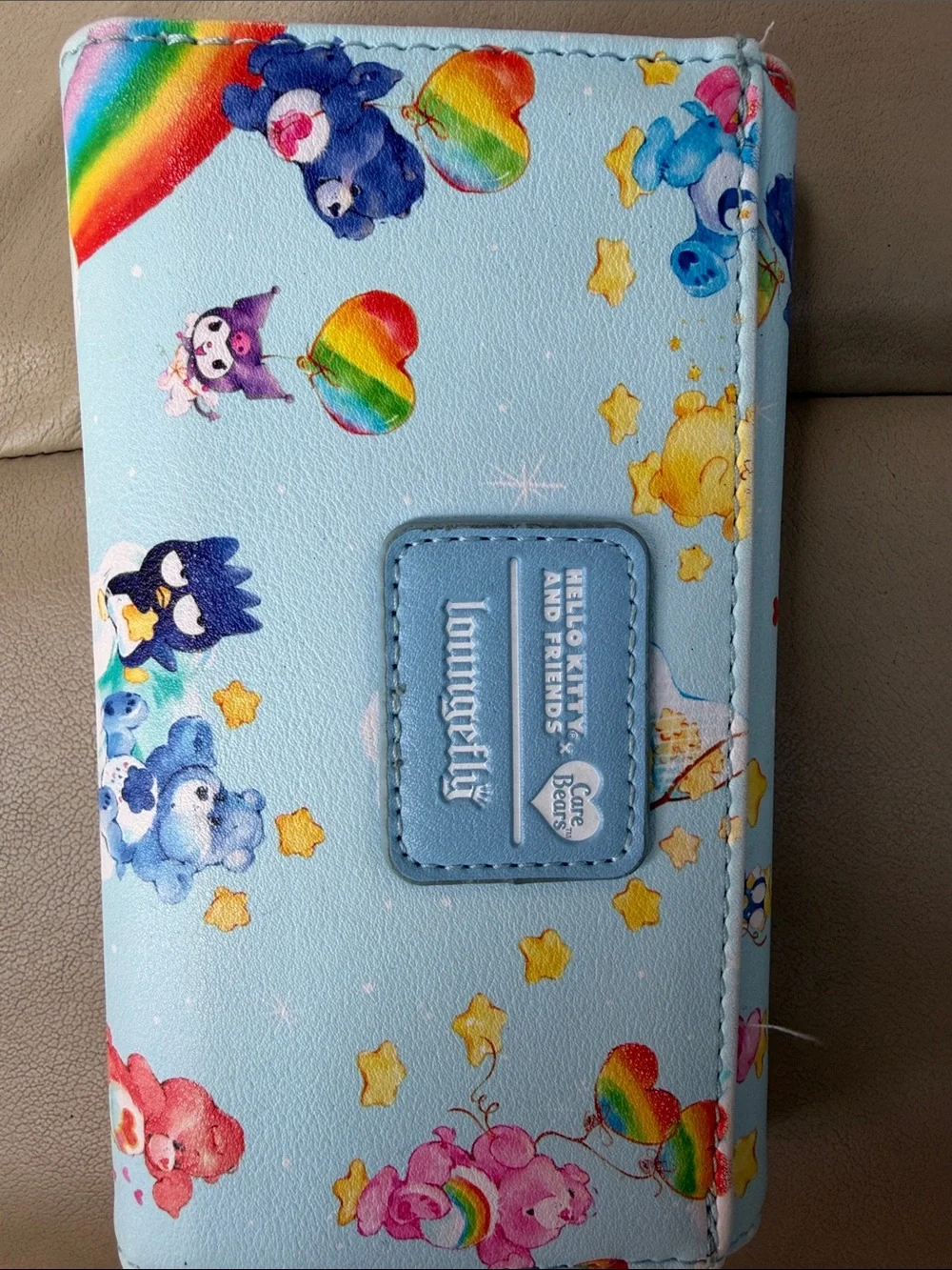 Loungefly Light Blue Care Bears Rainbow Hearts Wallet - Picture 2 of 3